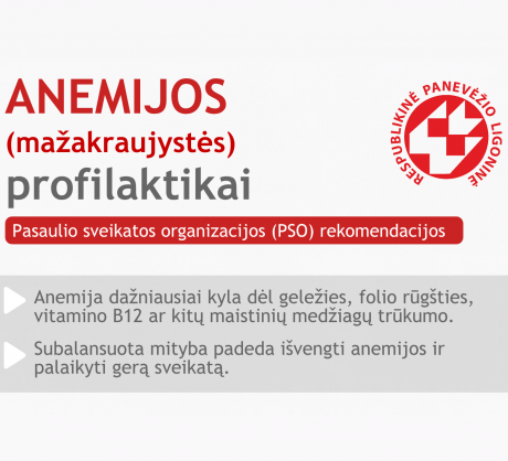 Mažakraujystės prevencija prasideda nuo subalansuotos mitybos