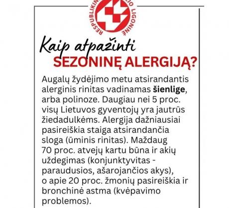 Kaip atpažinti pavasarinę alergiją?