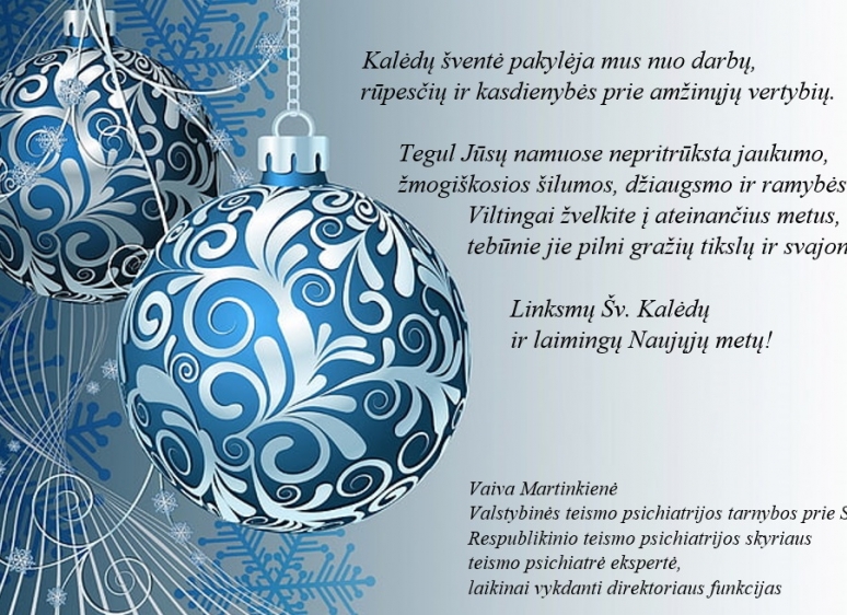 ŠV. KALĖDŲ PROGA MUS SVEIKINA