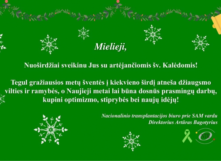 ŠV. KALĖDŲ PROGA MUS SVEIKINA