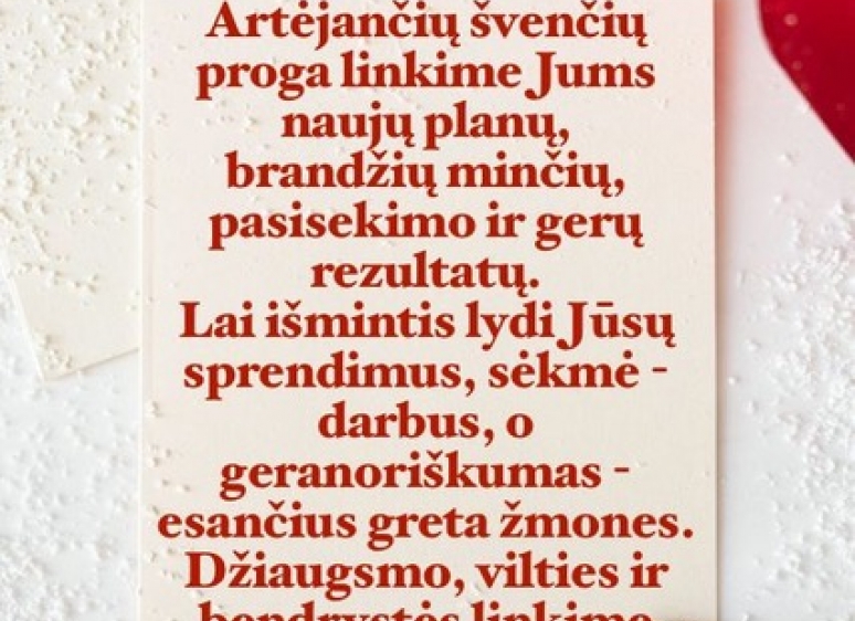 ŠV. KALĖDŲ PROGA MUS SVEIKINA